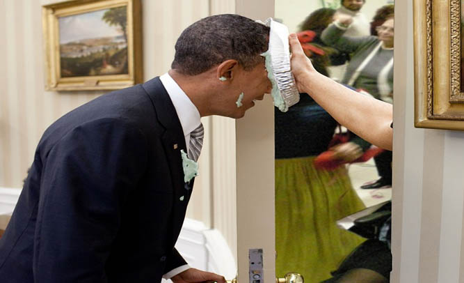 President Obama Hit With Pie; Security On High Alert